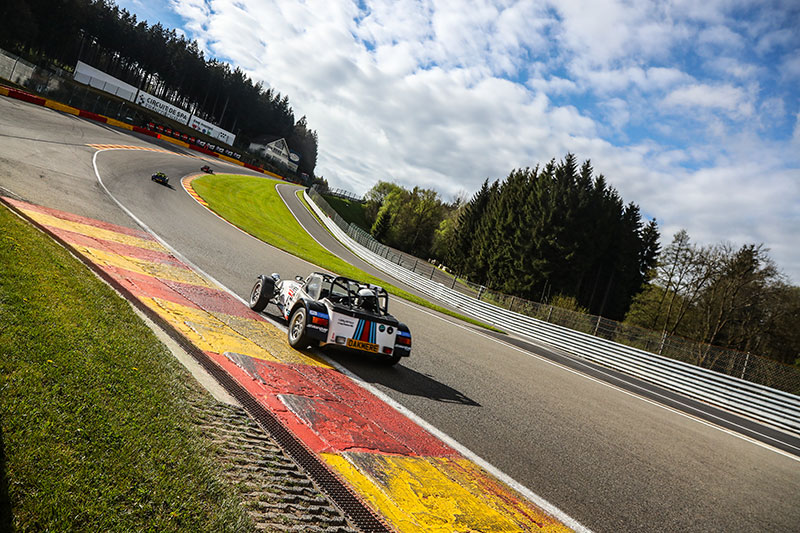 Steve Jeavons entering Eau Rouge in his Caterham 