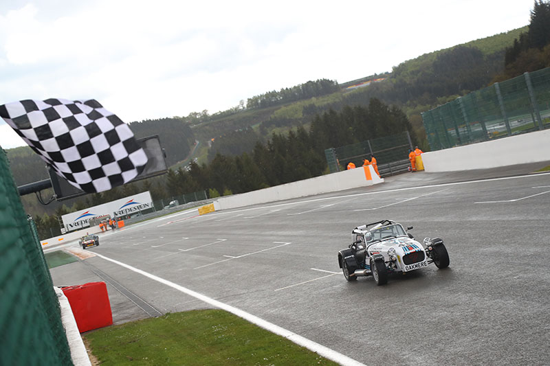 Steve Jeavons finishing his Spa Francorchamps race